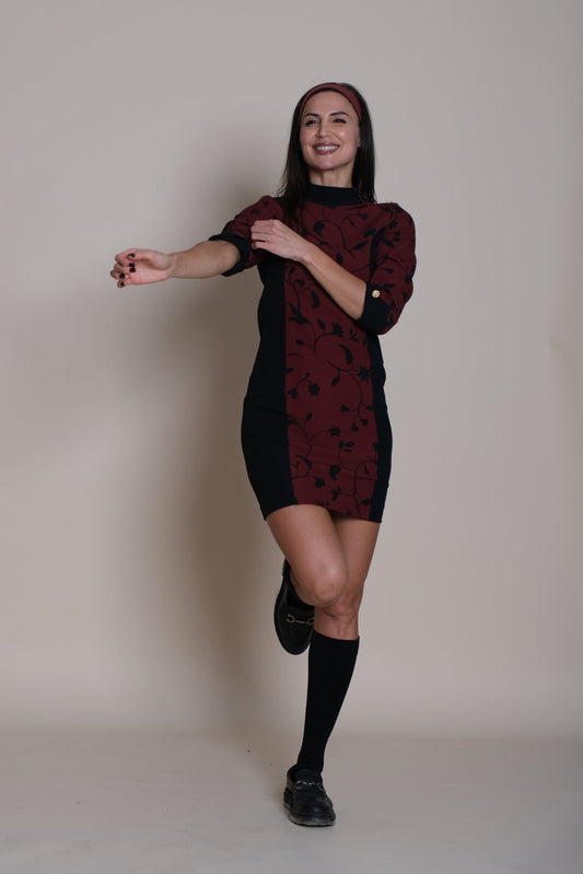 Aura Dress Burgundy