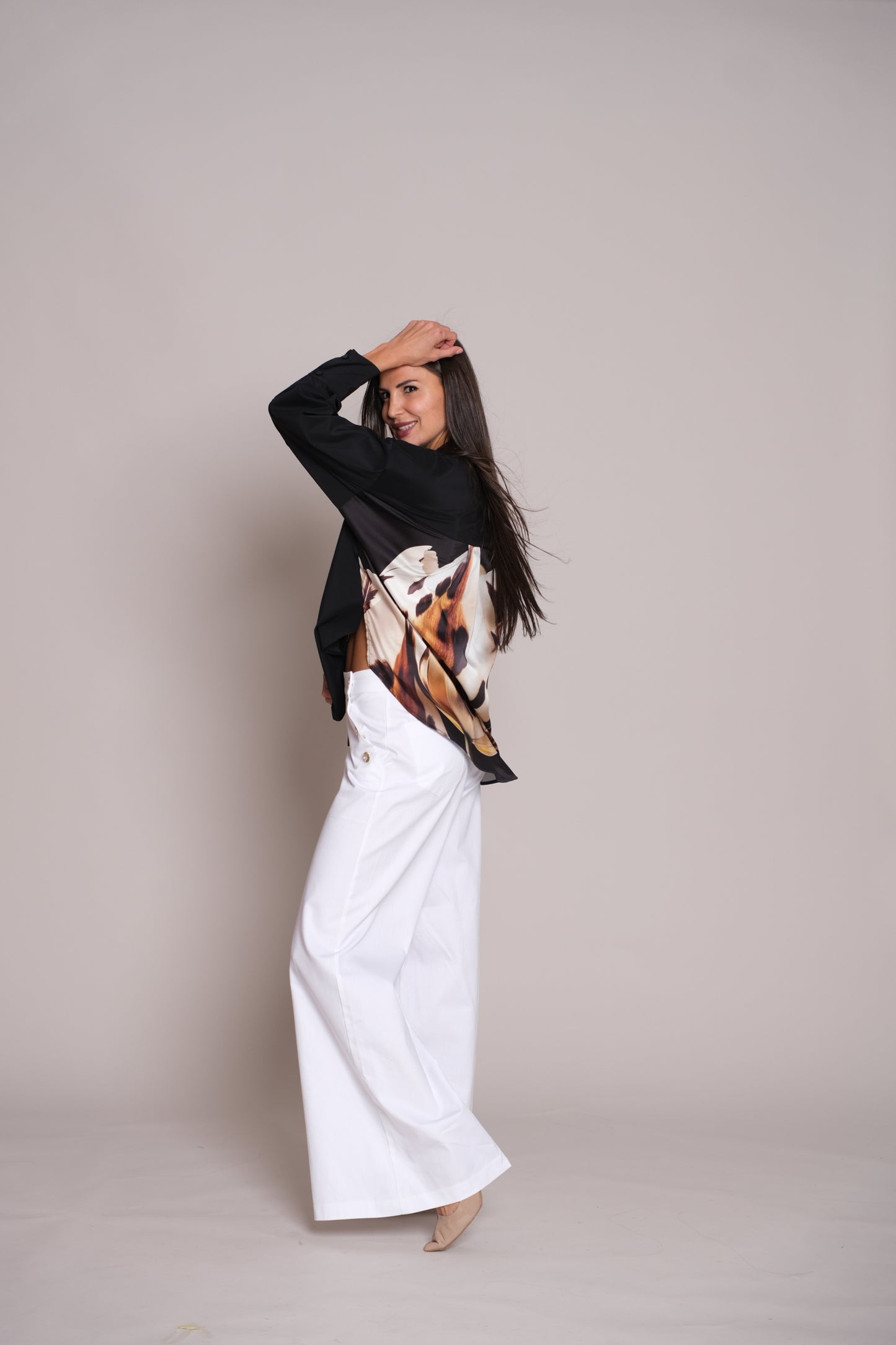 Satén Desire Black Shirt