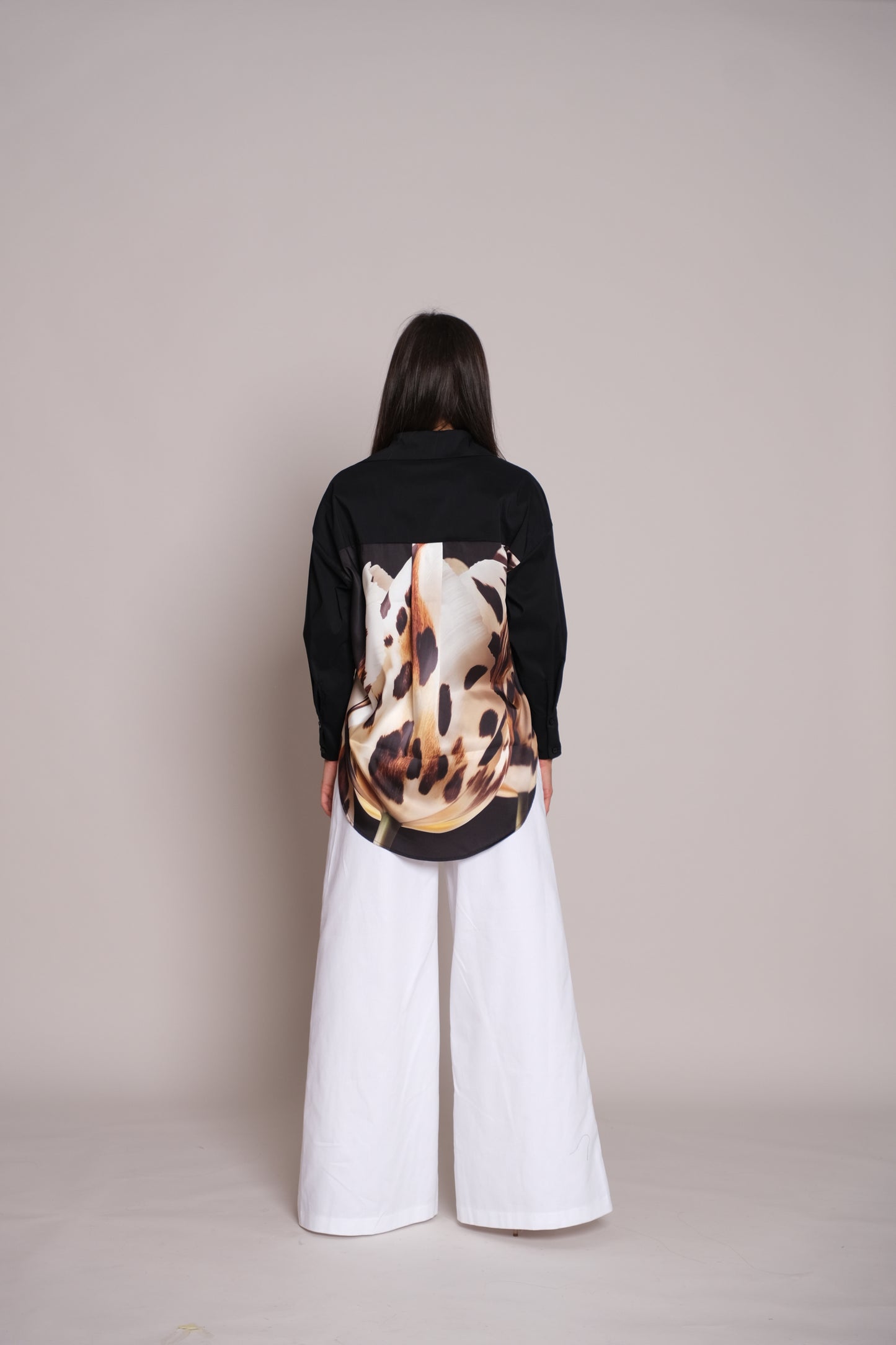 Satén Desire Black Shirt