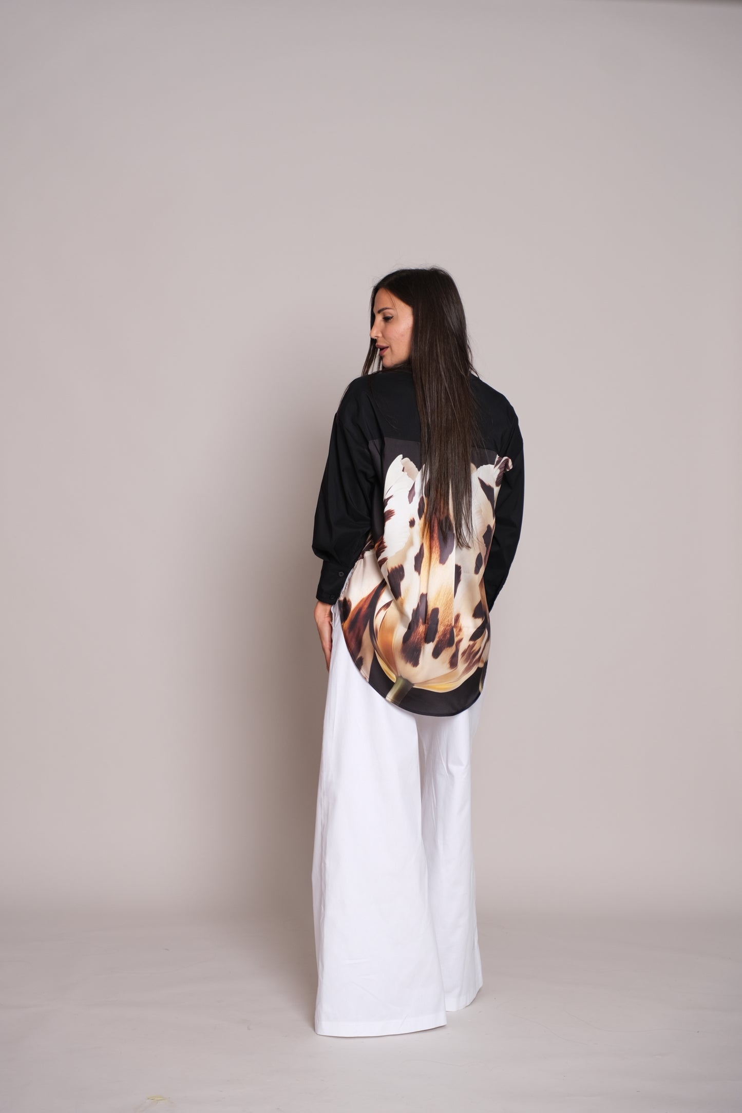 Satén Desire Black Shirt