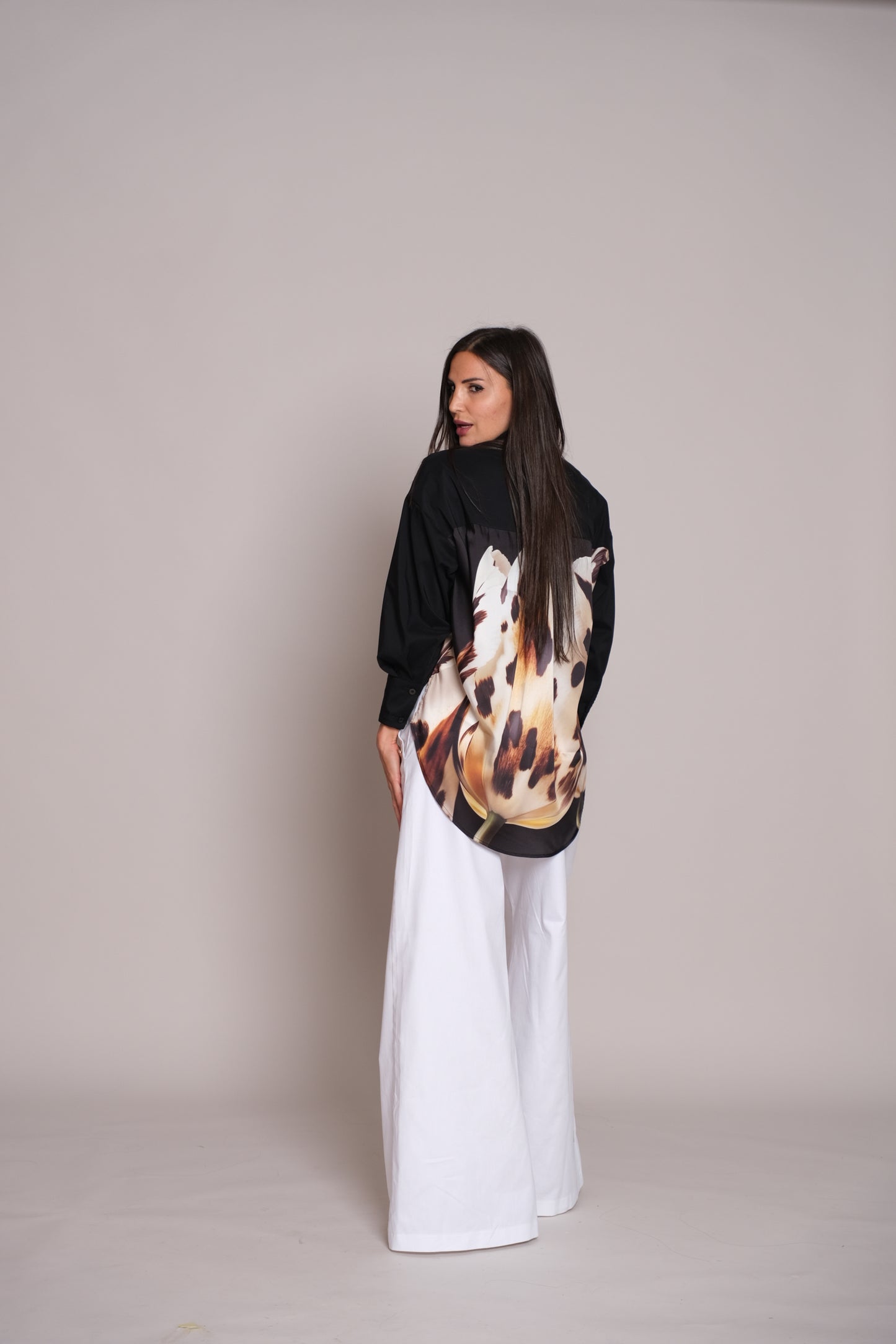 Satén Desire Black Shirt