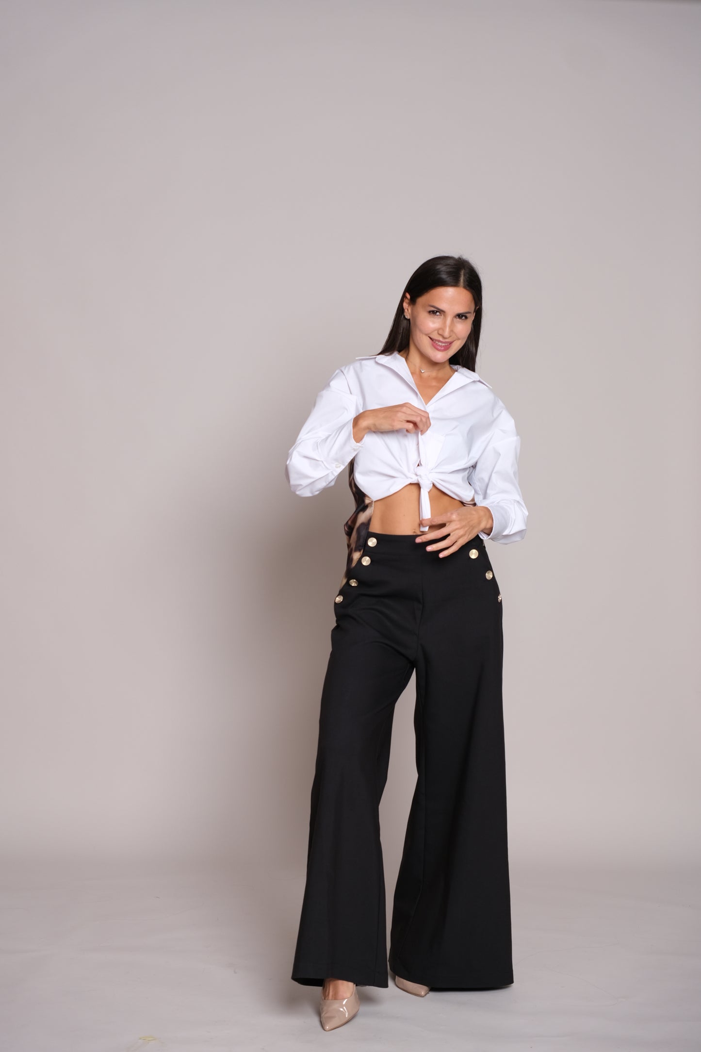 Satén Desire White Shirt
