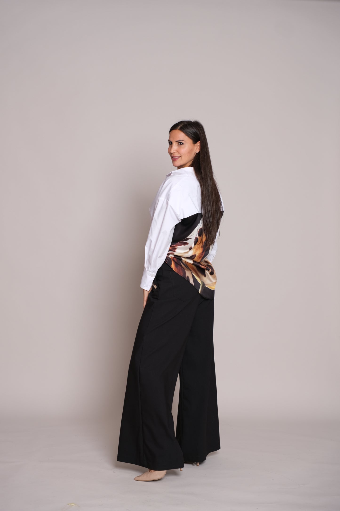 Satén Desire White Shirt