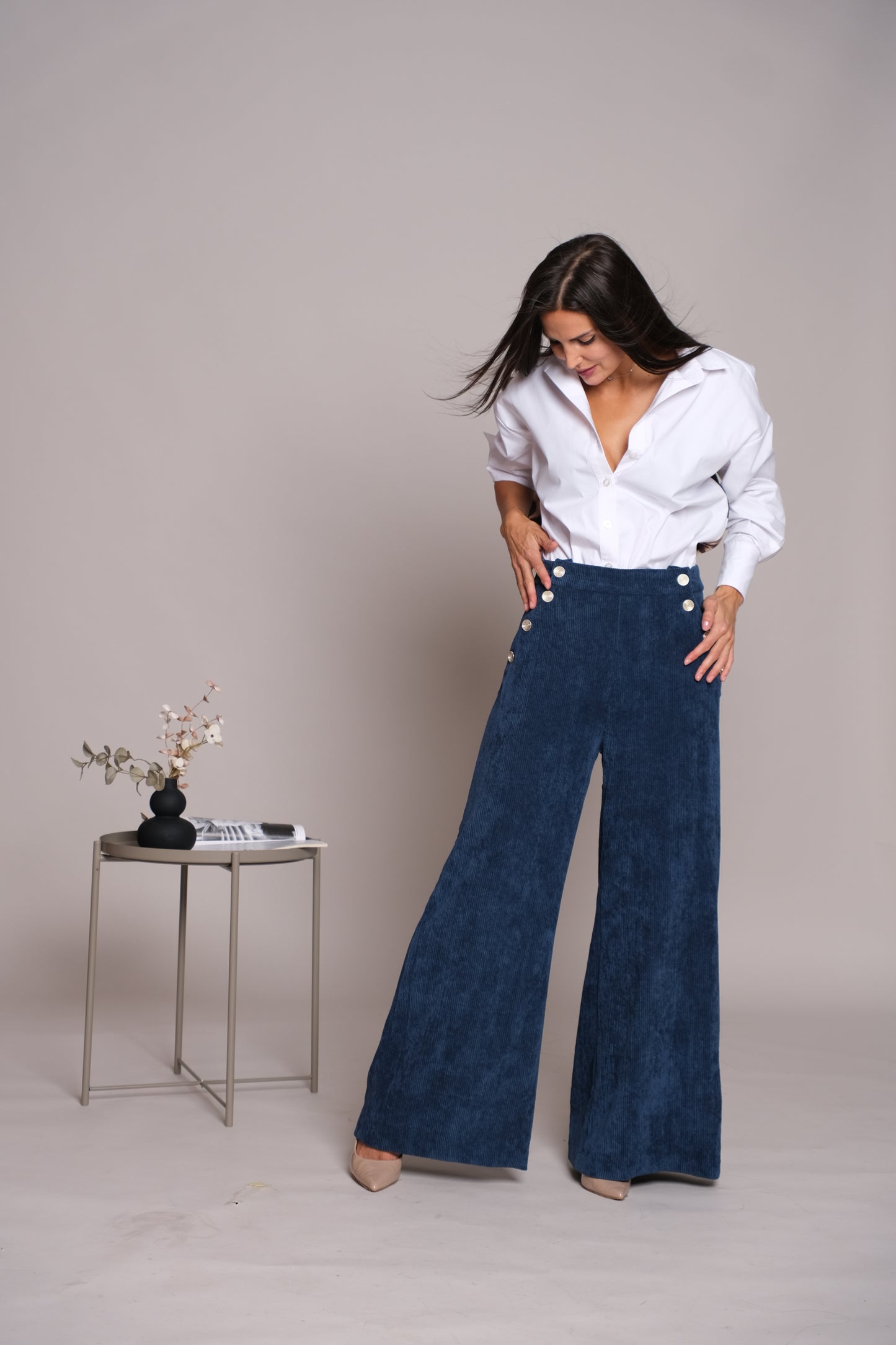 Velvet Blue Skyline Trousers