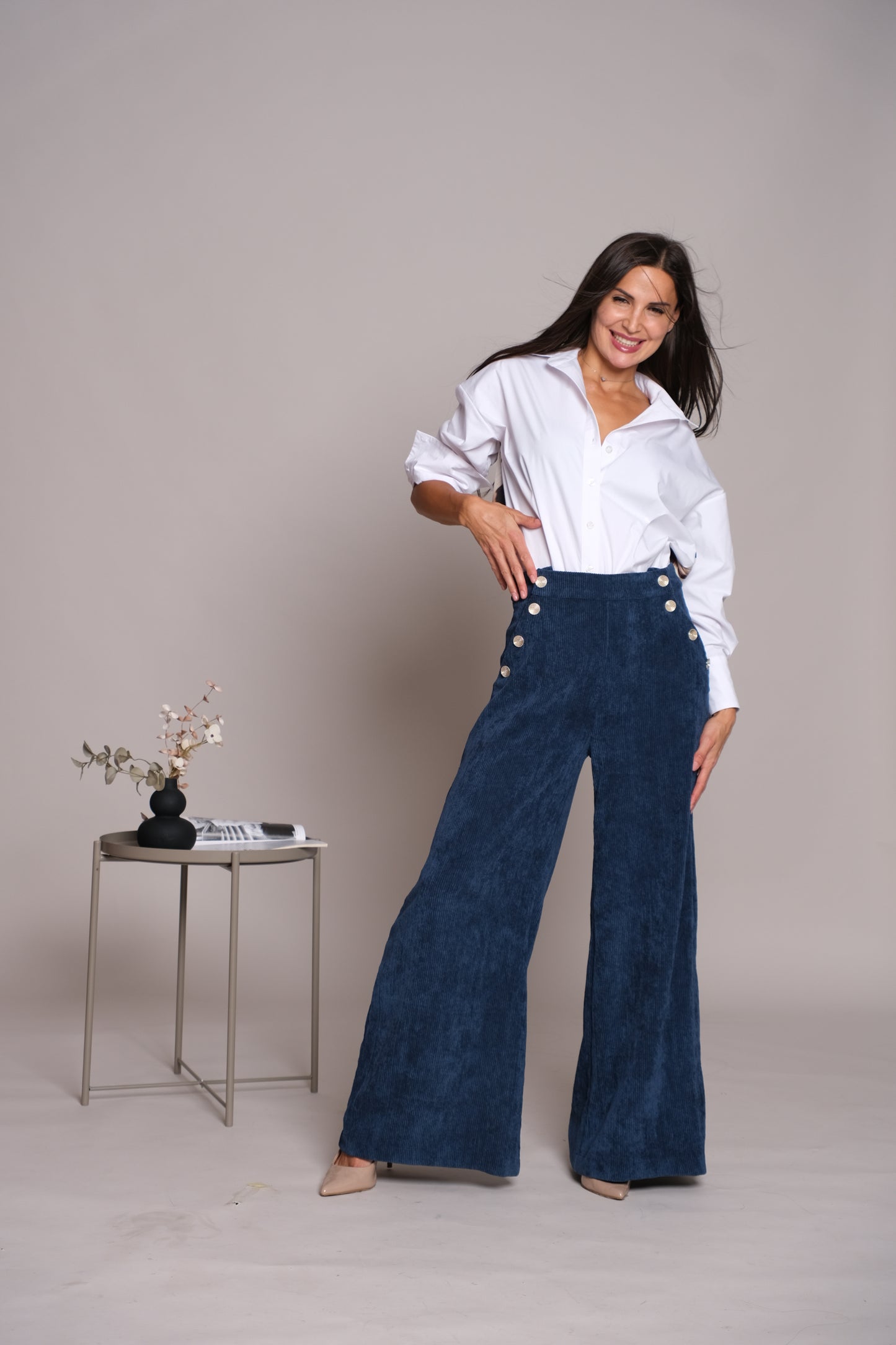 Velvet Blue Skyline Trousers