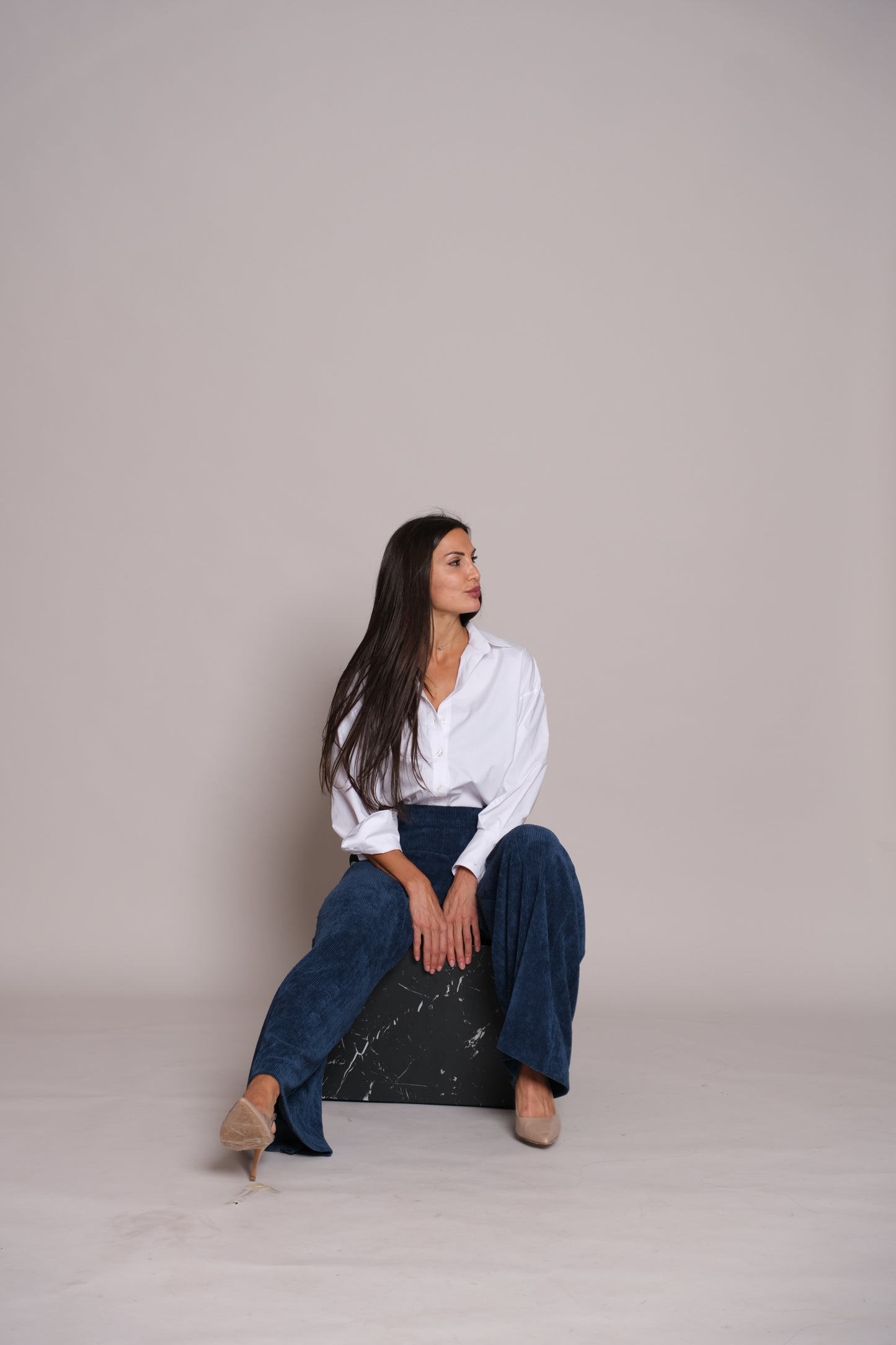 Velvet Blue Skyline Trousers