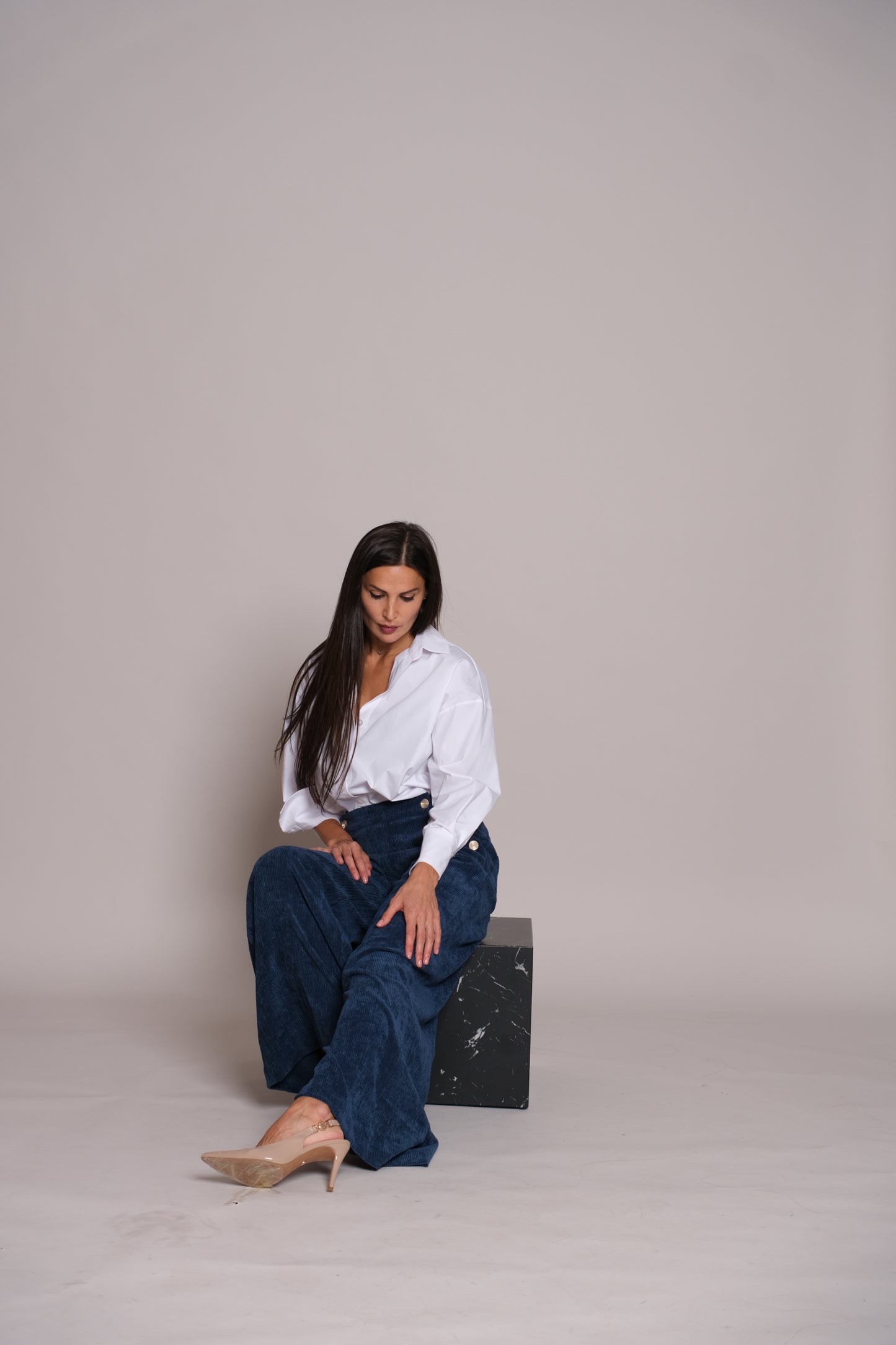 Velvet Blue Skyline Trousers
