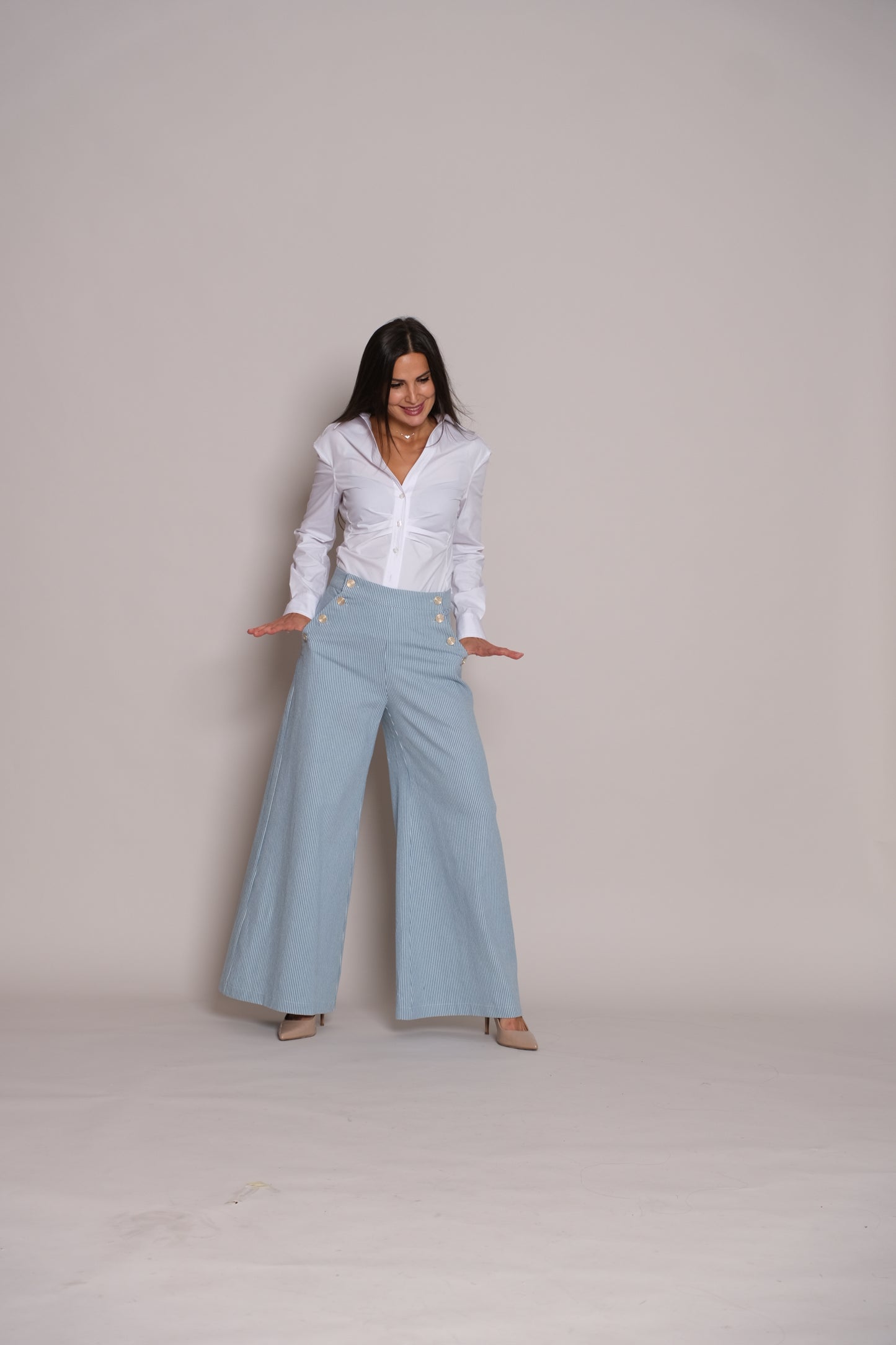 Skyline Trousers Blue Stripe