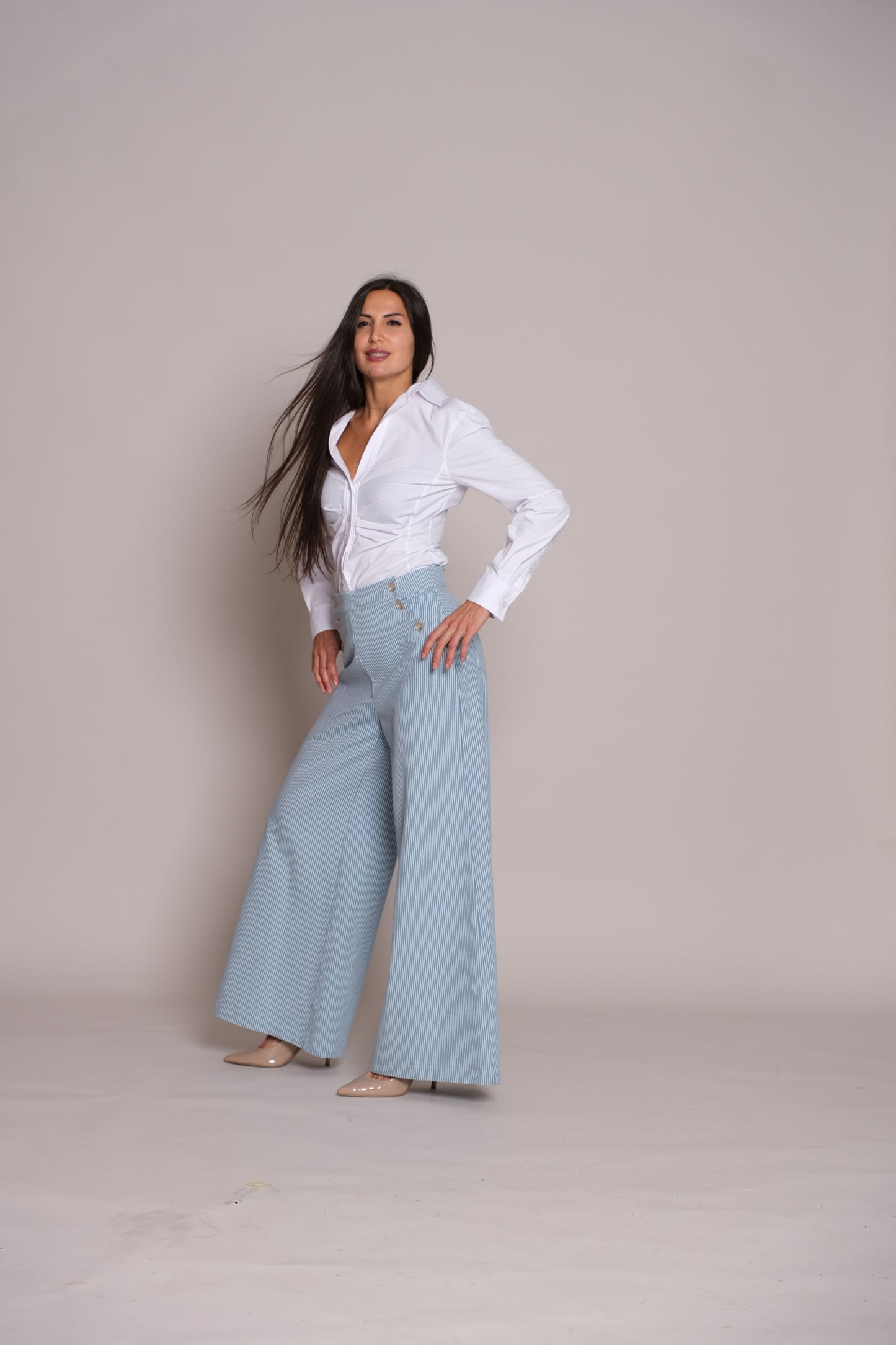 Skyline Trousers Blue Stripe