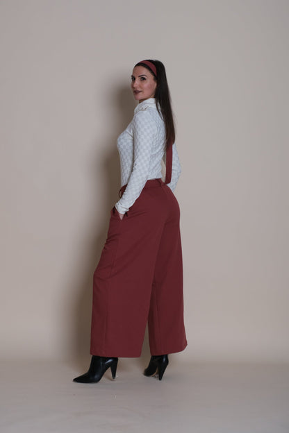 Caprice Pleated Trousers Burgundy