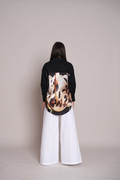 Satén Desire Black Shirt