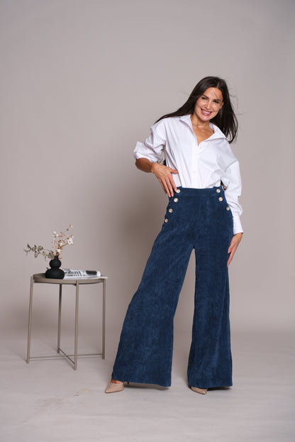 Velvet Blue Skyline Trousers
